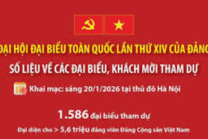 Đại hội XIV của Đảng: Số liệu về các đại biểu, khách mời dự Đại hội