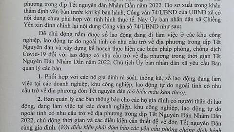 Sơn La: Hủy quy định về quê ăn Tết trước 22 ngày