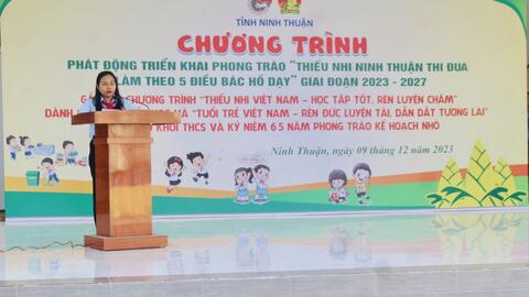 Ninh Thuận phát động thiếu nhi thi đua làm theo lời Bác