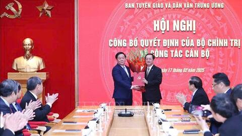 Đồng chí Huỳnh Thành Đạt giữ chức Phó trưởng Ban Tuyên giáo và Dân vận Trung ương