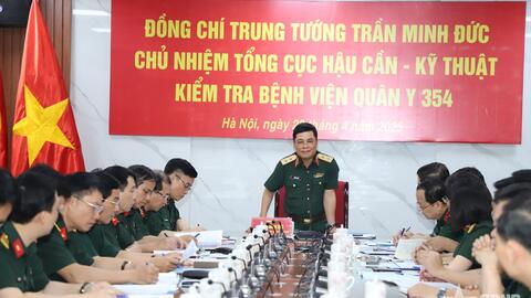 Trung tướng Trần Minh Đức làm việc với Bệnh viện Quân y 354