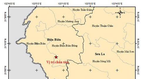Động đất có độ lớn 4,5 độ Richter gây rung lắc ở Điện Biên