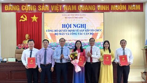 Huyện Phú Giáo bổ nhiệm cán bộ, sắp xếp tổ chức bộ máy