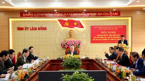 Công bố quyết định kiểm tra của Bộ Chính trị với Tỉnh ủy Lâm Đồng