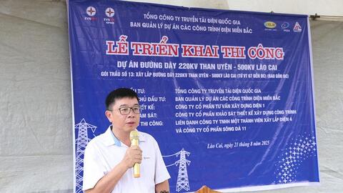 Thi công đường dây 220kV Than Uyên – Lào Cai mừng Quốc khánh