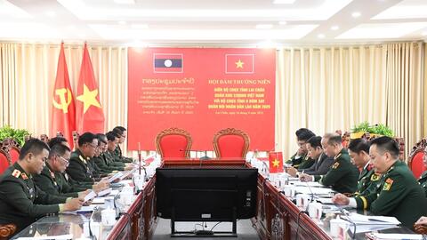 Bộ CHQS tỉnh Lai Châu hội đàm thường niên với Bộ CHQS tỉnh Oudomxay (Lào)