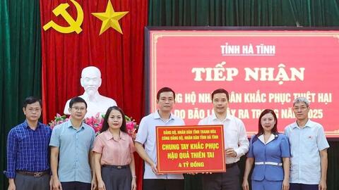 Thanh Hóa hỗ trợ tỉnh Quảng Trị, Hà Tĩnh 7 tỷ đồng khắc phục thiên tai