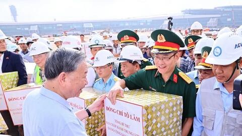 Tổng Bí thư Tô Lâm kiểm tra, làm việc tại Dự án Cảng hàng không Quốc tế Long Thành