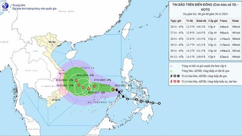 Bão số 15 đang đi vào Biển Đông