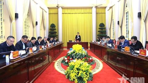 Chủ tịch nước Lương Cường làm việc với Văn phòng Chủ tịch nước triển khai các nhiệm vụ tổ chức Tết Nguyên đán