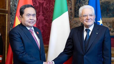 Chủ tịch Quốc hội Trần Thanh Mẫn hội kiến Tổng thống Italy Sergio Mattarella