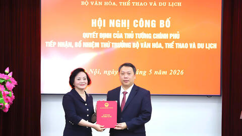 Trao quyết định bổ nhiệm Thứ trưởng Bộ Văn hóa, Thể thao và Du lịch