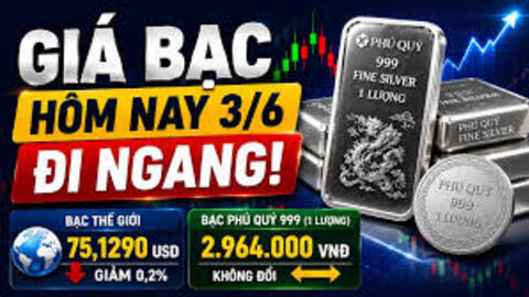 Giá bạc hôm nay 3/6/2026: Bạc bật tăng trở lại