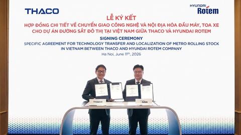 THACO và Tập đoàn Hyundai Rotem (Hàn Quốc) đẩy mạnh hợp tác chuyển giao công nghệ và nội địa hóa sản xuất đầu máy xe metro