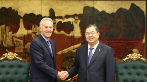 Phó Thủ tướng Thường trực Phạm Gia Túc tiếp cựu Thủ tướng Vương quốc Anh Tony Blair