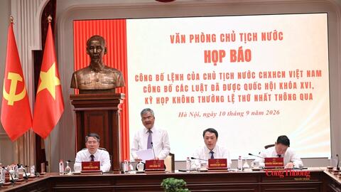 Họp báo Công bố Lệnh của Chủ tịch nước: Đưa 15 luật vào cuộc sống