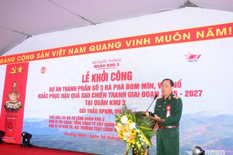 Bộ tư lệnh Quân khu 3 và Binh đoàn 12: Khởi công dự án thành phần số 3 rà phá bom mìn, vật nổ tại tỉnh Quảng Ninh