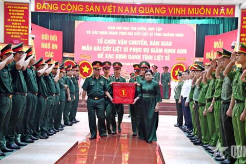 Quảng Ngãi: Vận chuyển, bàn giao 2.219 mẫu hài cốt liệt sĩ phục vụ giám định ADN