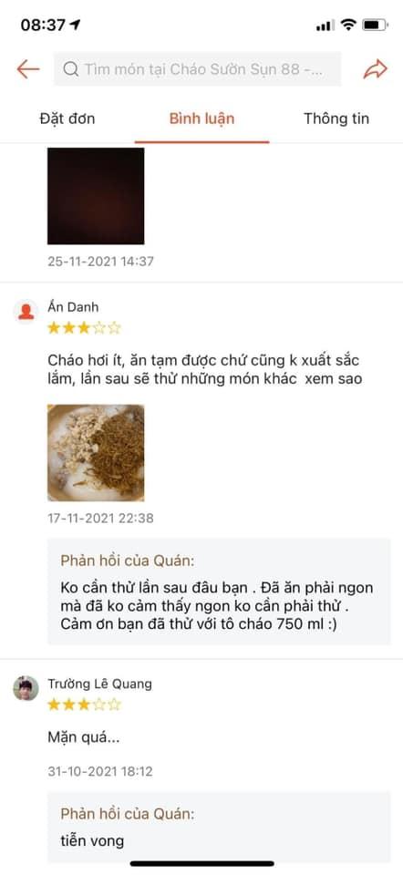 Bị khách hàng phản hồi tiêu cực, quán cháo sườn nổi tiếng đốp chát: Tiễn vong - Ảnh 3.