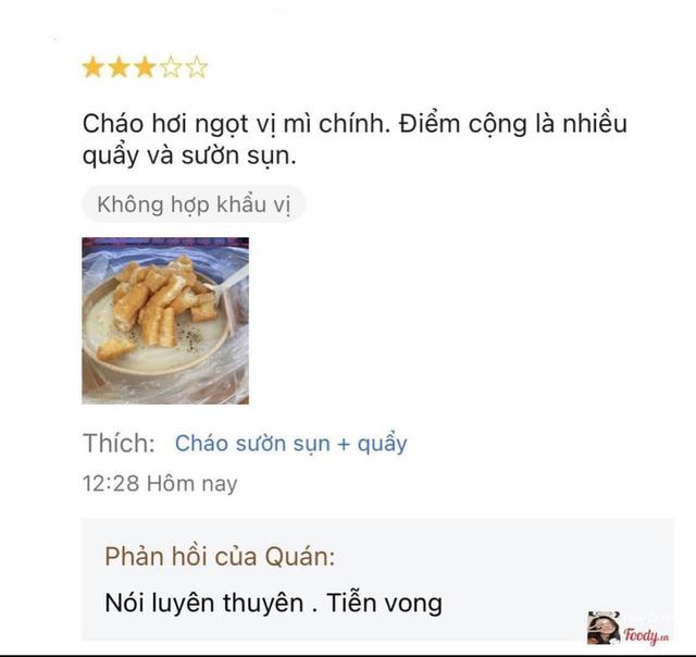 Bị khách hàng phản hồi tiêu cực, quán cháo sườn nổi tiếng đốp chát: Tiễn vong - Ảnh 1.