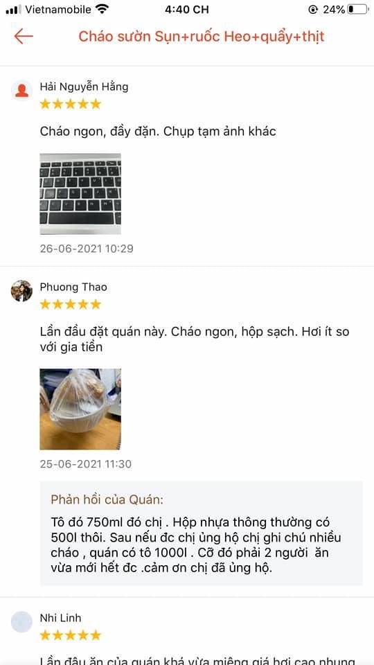 Bị khách hàng phản hồi tiêu cực, quán cháo sườn nổi tiếng đốp chát: Tiễn vong - Ảnh 2.