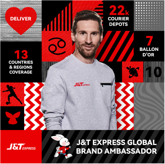 J&T Express công bố Lionel Messi là đại sứ thương hiệu toàn cầu - Ảnh 1. J&T Express công bố Lionel Messi là đại sứ thương hiệu toàn cầu - Ảnh 1.
