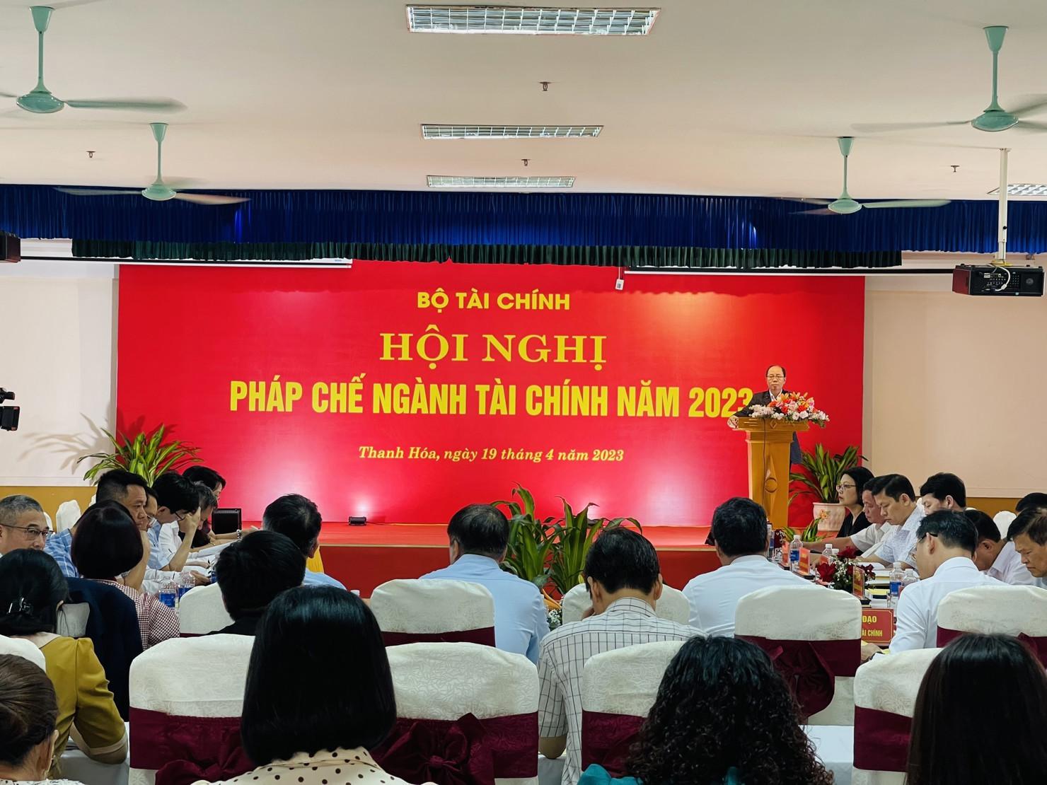 Hội nghị pháp chế ngành Tài chính năm 2023 nhằm tháo gỡ những khó khăn, vướng mắc trong công tác xây dựng và hoàn thiện thể chế pháp luật tài chính.