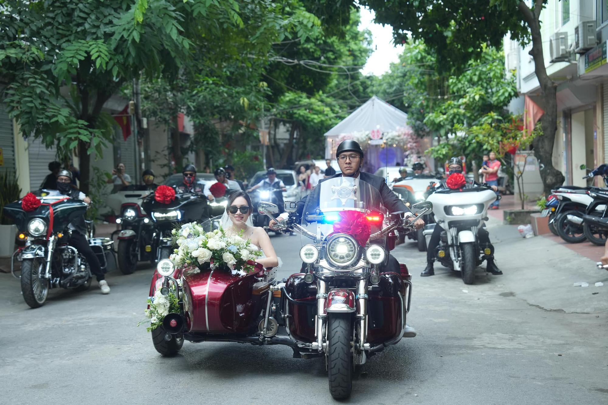 Phố Hà Nội xôn xao đoàn rước dâu bằng dàn mô tô 20 tỷ, gia thế "không phải dạng vừa" - Ảnh 5.