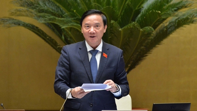 Phó Chủ tịch Quốc hội Nguyễn Khắc Định phát biểu. Ảnh: Hồ Long