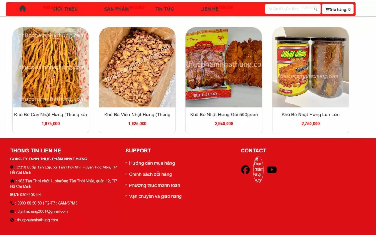 Website thucphamnhathung.com chưa đăng ký với Bộ Công Thương theo quy định. Ảnh chụp màn hình TP. Hồ Chí Minh Website thucphamnhathung.com chưa đăng ký với Bộ Công Thương theo quy định. Ảnh chụp màn hình