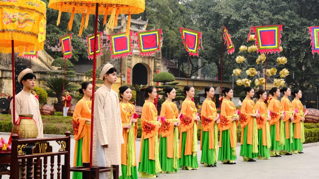 Chương trình tái hiện ngh lễ trong không khí trang nghiêm và đậm đà bản sắc văn hóa truyền thống