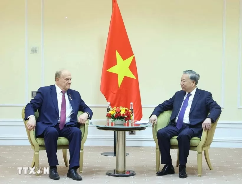 Tổng Bí thư Tô Lâm tiếp Chủ tịch Đảng Cộng sản Nga Gennady Zyuganov.