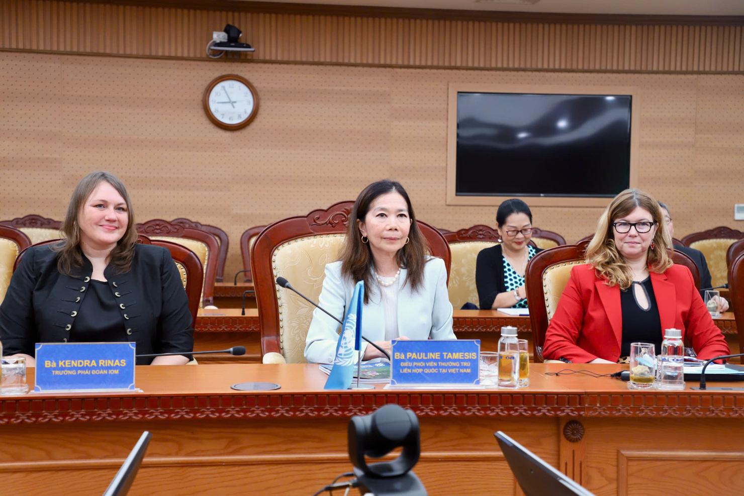 Bà Pauline Tamesis mong muốn hai bên cùng trao đổi, thống nhất định hướng chiến lược cho giai đoạn tới (ảnh Ngô Hùng)