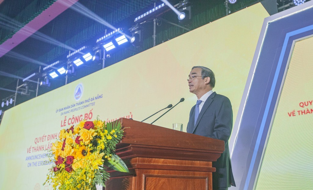 Ông Lê Trung Chinh, Chủ tịch UBND thành phố Đà Nẵng phát biểu