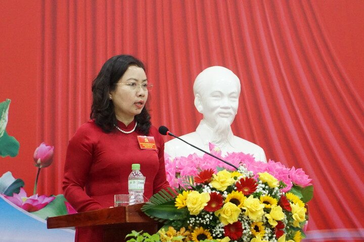 Đồng chí Lê Thị Kim Phương, Bí thư Đảng ủy, Giám đốc Sở Công Thương thành phố Đà Nẵng. Ảnh: Vũ Lê