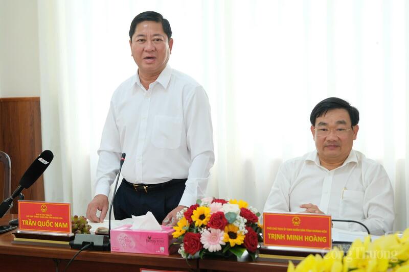 Chủ tịch UBND tỉnh Trần Quốc Nam phát biểu tại buổi làm việc