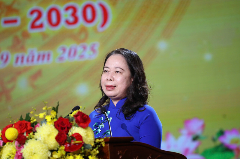 Phó Chủ tịch nước Võ Thị Ánh Xuân phát biểu chỉ đạo Đại hội. Ảnh: Chính Thành
