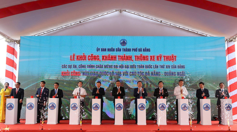 Nghị thức khởi công nút giao quốc lộ 14B với cao tốc Đà Nẵng - Quảng Ngãi.