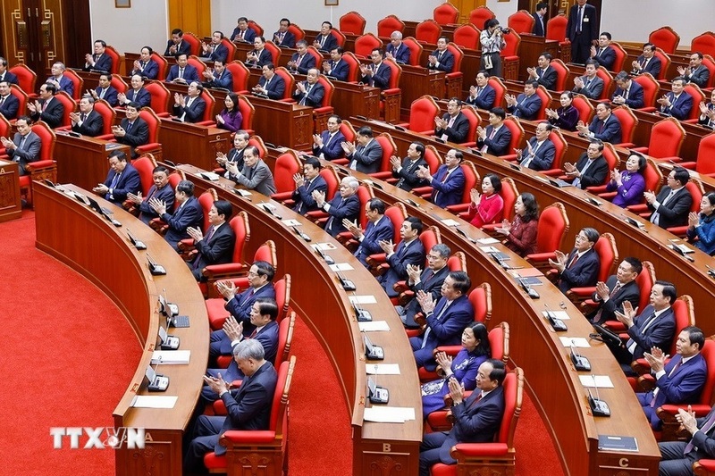 Các đại biểu dự phiên bế mạc Hội nghị lần thứ 15 Ban Chấp hành Trung ương khoá XIII. Ảnh: Doãn Tấn/TTXVN