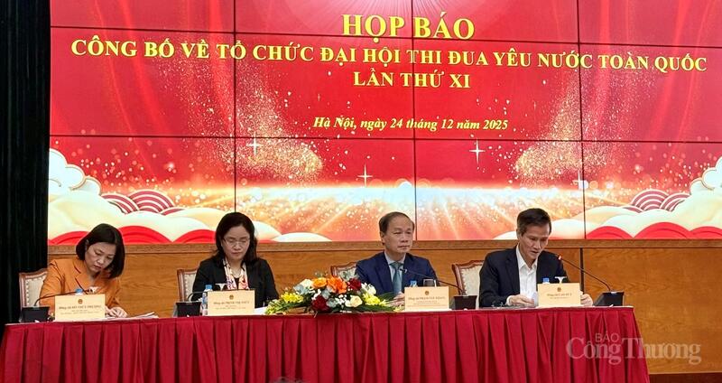 Họp báo công bố về tổ chức Đại hội Thi đua yêu nước toàn quốc lần thứ XI. Ảnh: Diệu Anh