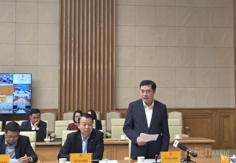 Thứ trưởng Bộ Công Thương Nguyễn Sinh Nhật Tân phát biểu tại hội nghị.