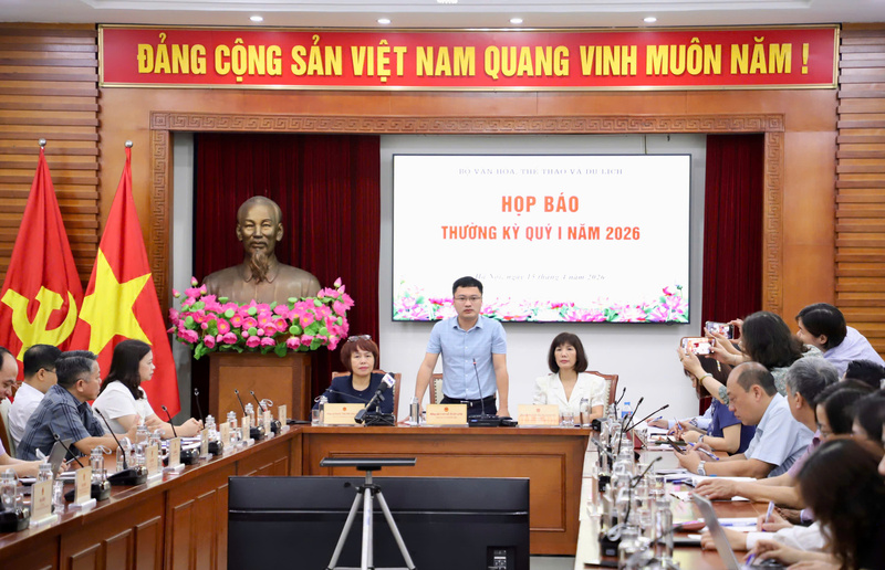 Họp báo thường kỳ quý I/2026 của Bộ Văn hóa, Thể thao và Du lịch. Ảnh: Xuân Trường