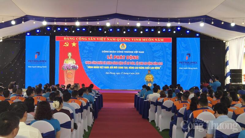 Lễ phát động Tháng Công nhân, Tháng hành động về An toàn, vệ sinh lao động năm 2026. Ảnh: Thái Mạnh