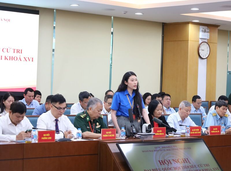 Đại diện cử tri phát biểu tại hội nghị.