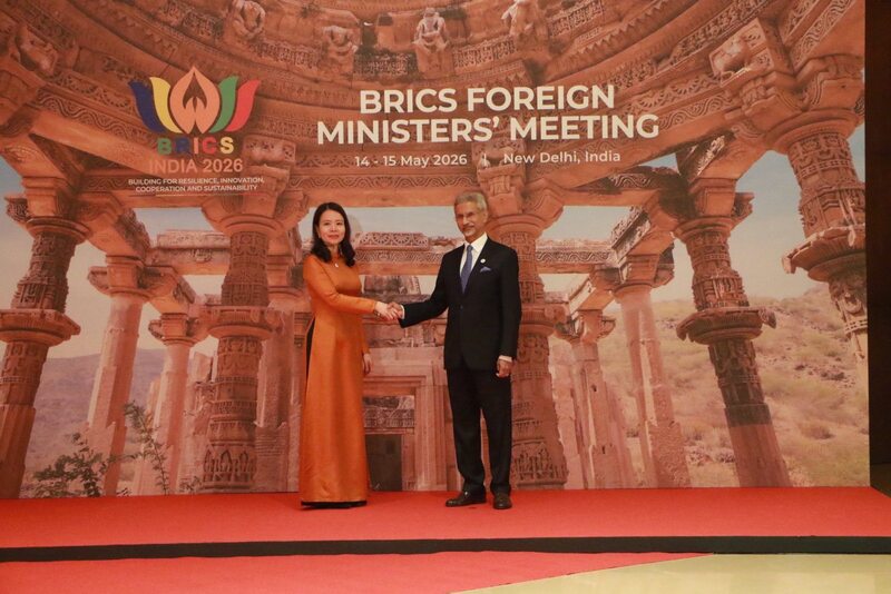 Thứ trưởng Bộ Ngoại giao Nguyễn Minh Hằng và Bộ trưởng Ngoại giao Ấn Độ S. Jaishankar.