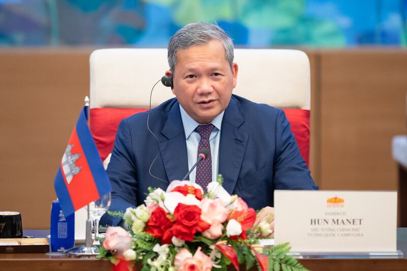 Thủ tướng Campuchia Hun Manet phát biểu tại cuộc hội kiến. Ảnh: Phạm Thắng