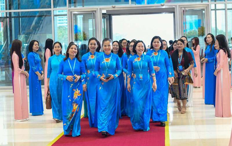 Đại hội phấn đấu đến năm 2030, phụ nữ Việt Nam trở thành một động lực phát triển, một điểm tựa hạnh phúc, góp phần xây dựng đất nước dân chủ, giàu mạnh, phồn vinh, văn minh, hạnh phúc. Ảnh: MTTQ