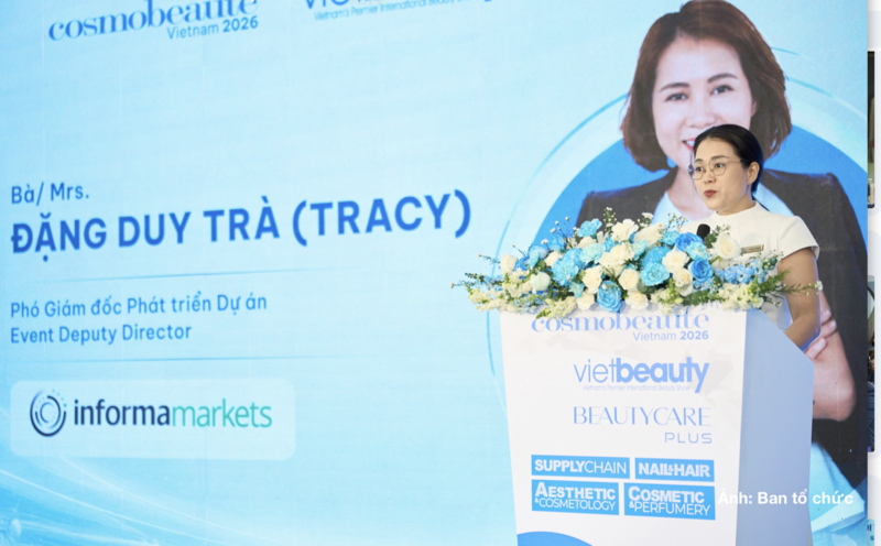 Bà Đặng Duy Trà - Phó Giám đốc Phát triển dự án, Informa Markets Vietnam phát biểu tại lễ khai mạc.