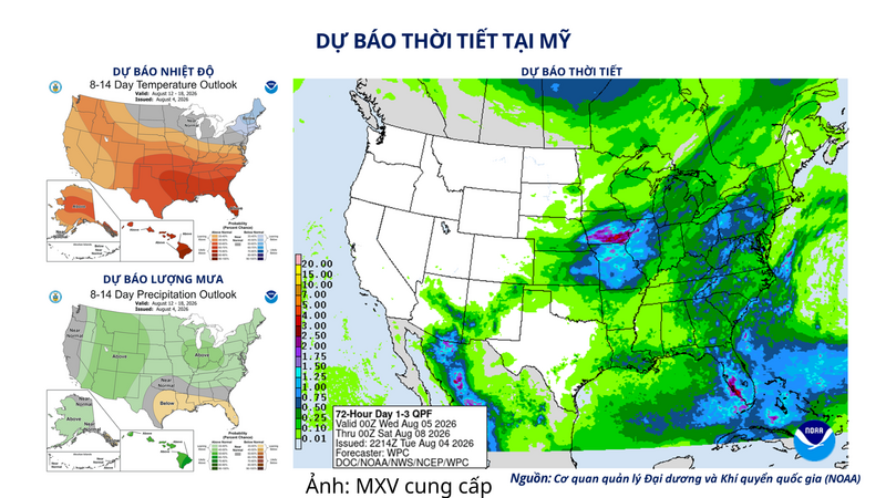 Dự báo thời tiết tại Mỹ.