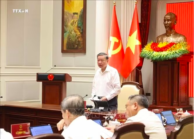 Tổng Bí thư, Chủ tịch nước Tô Lâm phát biểu chỉ đạo. Ảnh: Thống Nhất/TTXVN